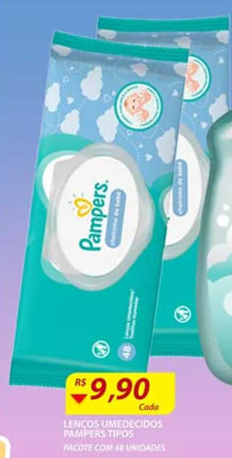 Assaí Atacadista Lencos Umedecidos Pampers tipos 48 unidades oferta