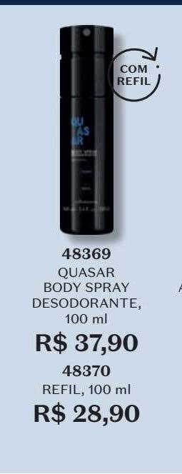 O Boticário Quasar body spray desodorante oferta