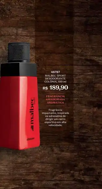 Malbec sport desodorane colônia 48787