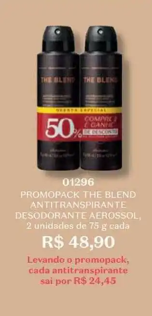 O Boticário Promopack the blend antitranspirante desodorante aerossol 01296 oferta