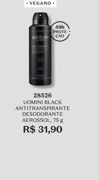 O Boticário Uomini black antitranspirante desodorante aerossol vegano 28526 oferta