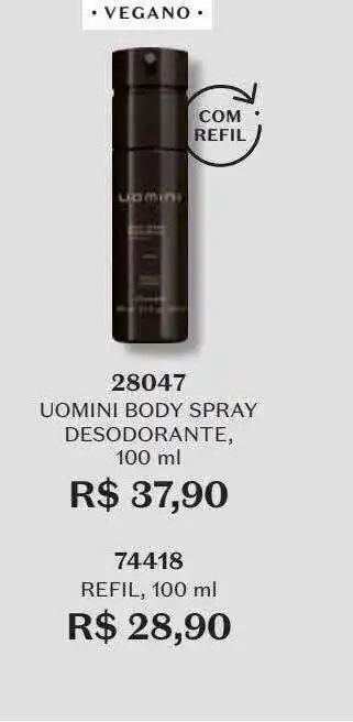 Uomini body spray desodorante vegano 28047