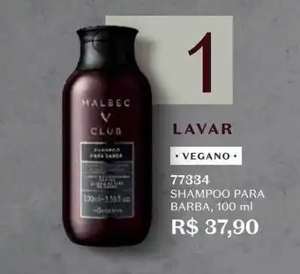 O Boticário Shampoo para barba vegano 77334 oferta