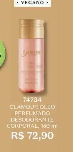 Glamour óleo perfumado desodorante corporal vegano 74734