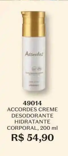 O Boticário Accordes creme desodorante hidratante corporal 49014 oferta