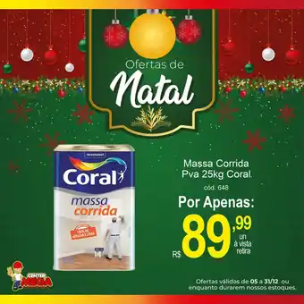 Massa Corrida Pva 25kg Coral