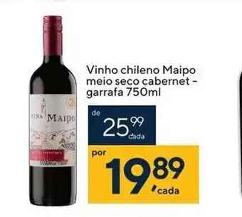 Vinho Chileno Maipo meio seco cabernet garrafa 750ml