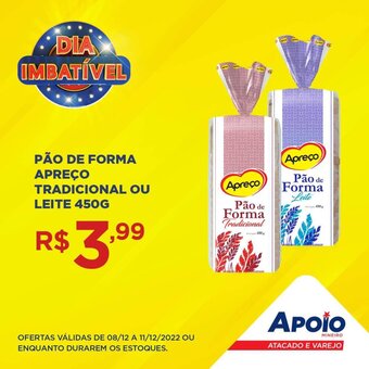 Apoio Mineiro Pao de Forma Apreco Tradicional ou leite 450g oferta