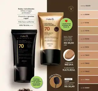 O Boticário Base líquida protetora hyaluronic fps 70 pincel escova base vegano 43566 oferta