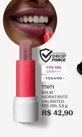 O Boticário Balm hidratante unlimited fps 100 vegano 77071 oferta