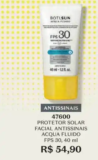 O Boticário Protetor solar facial antissinais acqua fluido fps 30 47600 oferta