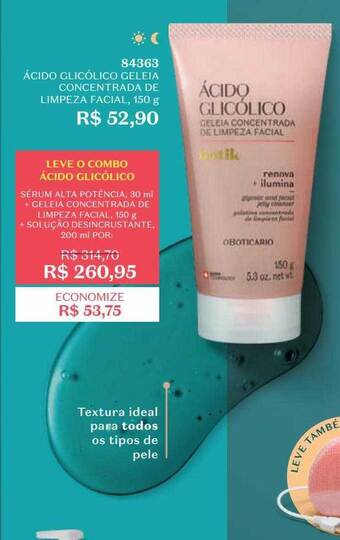 O Boticário Ácido glicólico geleia concentrada de limpeza facial oferta