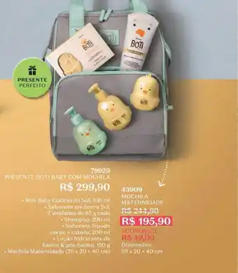Presente boti baby com mochila 79929 mochila maternidade 43909