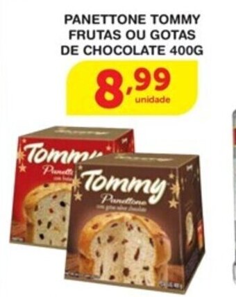 Roldão Panettone Tommy Frutas ou Gotas de Chocolate 400g oferta