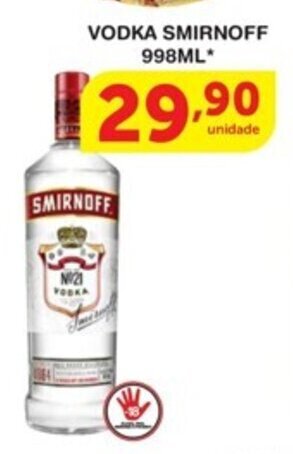 Roldão Vodka Smirnoff 998ml oferta