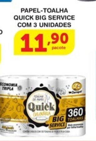 Papel Toalha Quick Big Service com 3 unidades