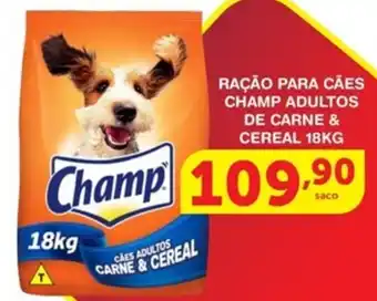 Roldão Racao para caes Champ Adulto de Carne e Cereais 18kg oferta