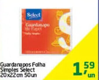 Tenda Atacado Guardanapos Folha Simples Select 20x22cm 50un oferta