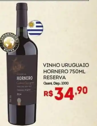 Bistek Supermercados Vinho Uruguaio Hornero 750ml Reserva oferta