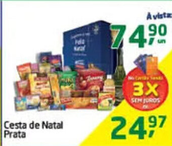Tenda Atacado Cesta de Natal Prata oferta