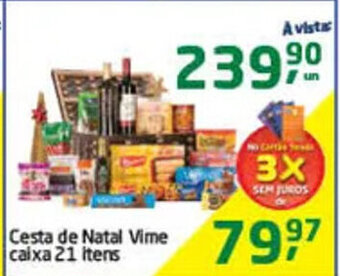 Tenda Atacado Cesta de Natal Vime caixa 21 itens oferta