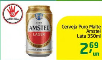 Tenda Atacado Cerveja Puro Malte Amstel lata 350ml oferta