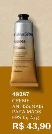 O Boticário Creme antissinais para mãos fps 15 48287 oferta