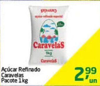 Tenda Atacado Acucar Refinado Caravelas pacote 1kg oferta