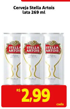 Mercado Extra Cerveja Stella Artois lata 269ml oferta