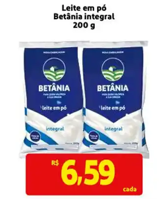 Mercado Extra Leite em po Betania integral 200g oferta