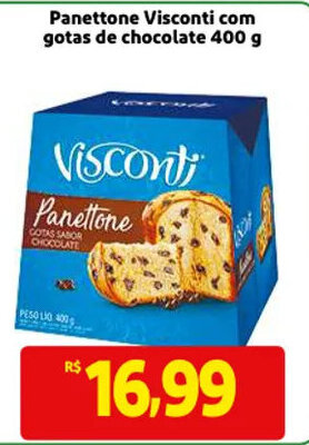Panettone Visconti com gotas de chocolate 400g