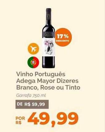 Vinho português adega mayor dizeres branco rose ou tinto 17% desconto