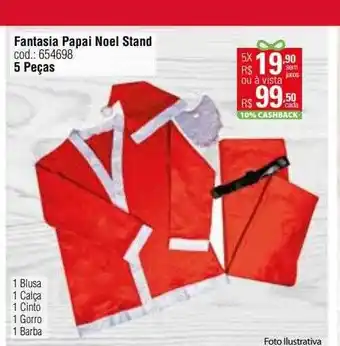 Fantasia papai noel stand 5 peças
