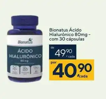 Bionatus ácido hialurônico 80mg - com 30 cápsulas