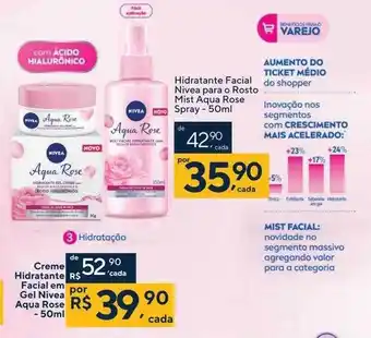 Drogaria Coop Creme hidratante facial em gel nivea aqua rose 50 ml hidratnate facial nivea para o rosto mist aqua rose spray 50ml oferta