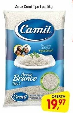 Cercadão Arroz Camil tipo 1 5kg oferta