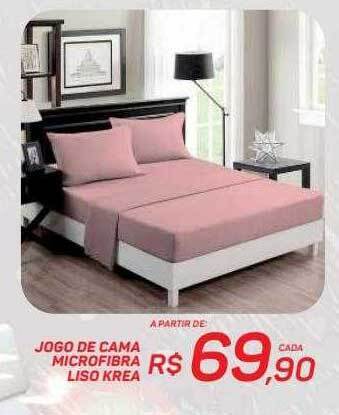 GBarbosa Jogo de cama microfibra liso krea oferta