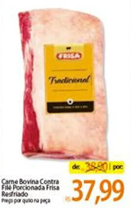 Carne bovina contra file Porcionado Frisa Resf.