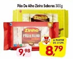 Cercadão Pao de Alho Zinho sabores 300g oferta