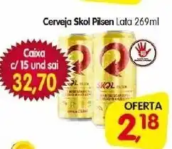 Cercadão Cerveja Skol Pilsen lata 269ml oferta