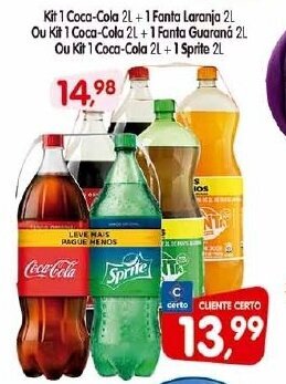 Cercadão Kit 1 Coca Cola 2L + 1 Fanta Laranja 2L ou Kit 1 Coca Cola 2L + 1 Fanta Guarana 2L oferta