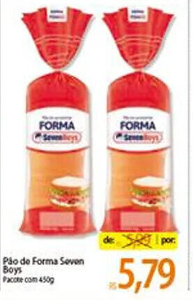 Atacadão Pao de Forma Seven Boys 450g oferta