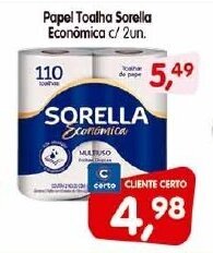 Cercadão Papel Toalha Sorella Economica c/ 2 un. oferta