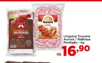 Shibata Supermercados Linguica Toscana Aurora/ Nabrasa Perdigao 1kg oferta