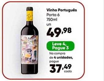 Zaffari Vinho português porta 6 leve 4 pague 3 oferta