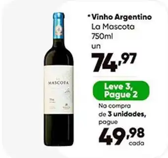 Zaffari Vinho argentino la mascota leve 3 pague 2 oferta