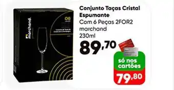 Zaffari Conjunto taças cristal espumante com 6 peças marchand 230ml oferta