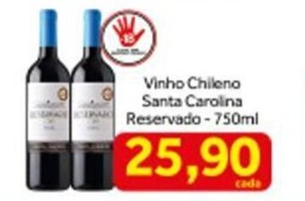 Shibata Supermercados Vinho Chileno Santa Carolina Reservado 750ml oferta