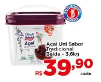Shibata Supermercados Acai Uni Sabor Tradicional Balde 3.6kg oferta