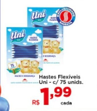 Shibata Supermercados Hastes flexiveis Uni c/ 75 unids oferta